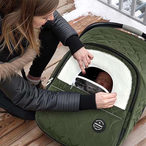 Miniatura 5 de Funda de asiento de automóvil para bebé, impermeable, resistente al viento, cálida funda de asiento de automóvil de invierno para asientos de