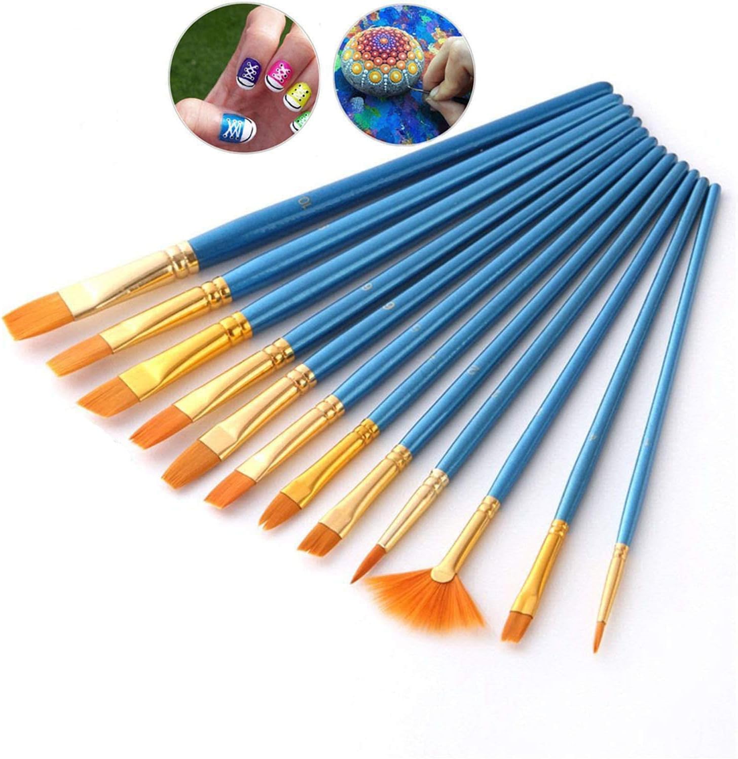 DOPENSPI Flache Paddel-Pinsel Set - 3 Größen Für Aquarell, Acryl & Öl - Perfekt Für Künstler & Hobby-Maler