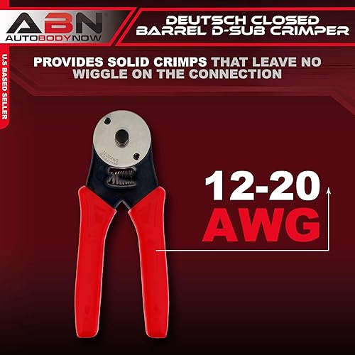 Miniatura 2 de ABN Deutsch Crimpadora D-Sub de barril cerrado 12-20 AWG con acción de trinquete