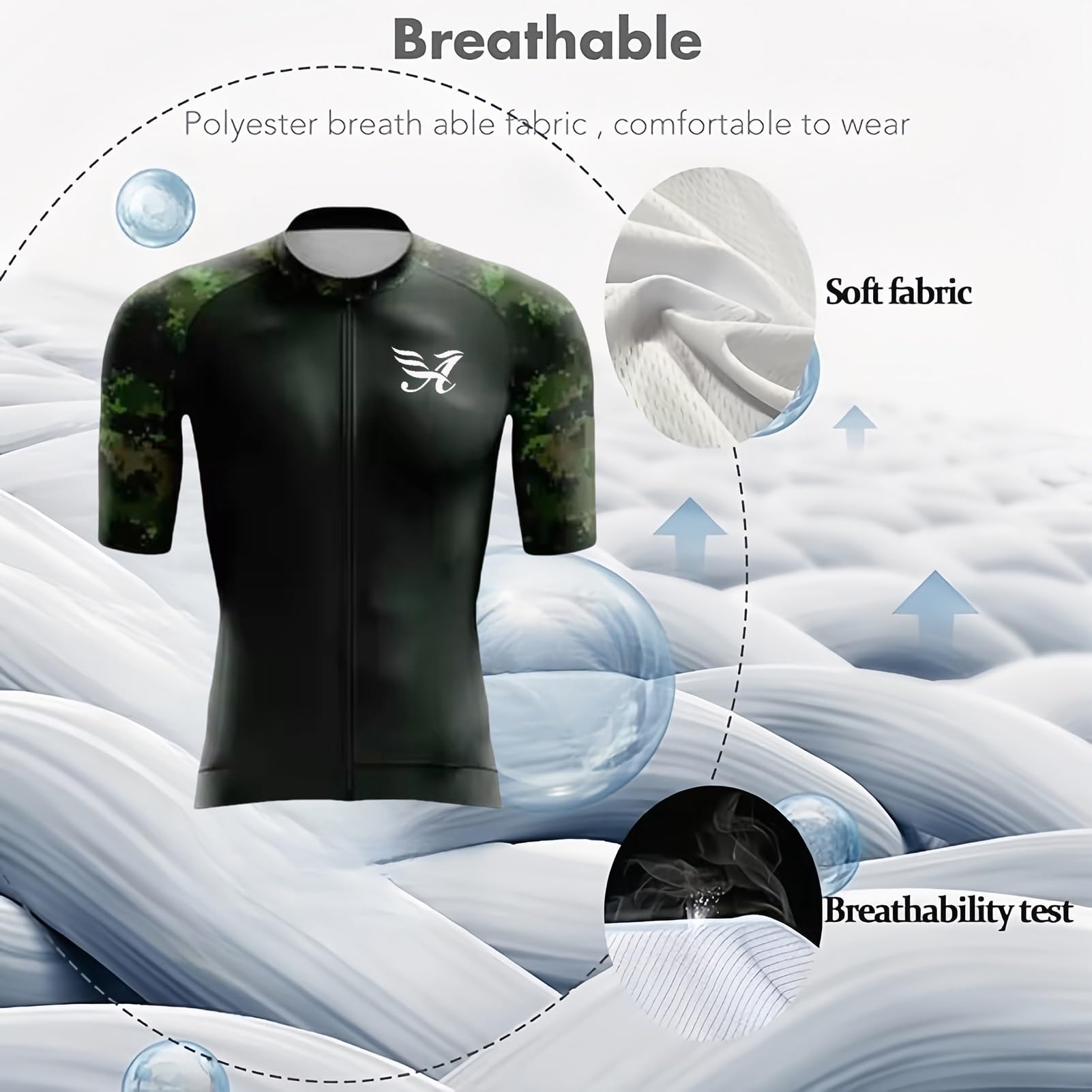 Set di Maglia da Ciclismo da Uomo, Completo Ciclismo Estivo Abbigliamento Camicia Sportiva da Ciclismo + Pantaloncini Imbottiti in Gel 19D, Traspirante, ad Asciugatura Rapida