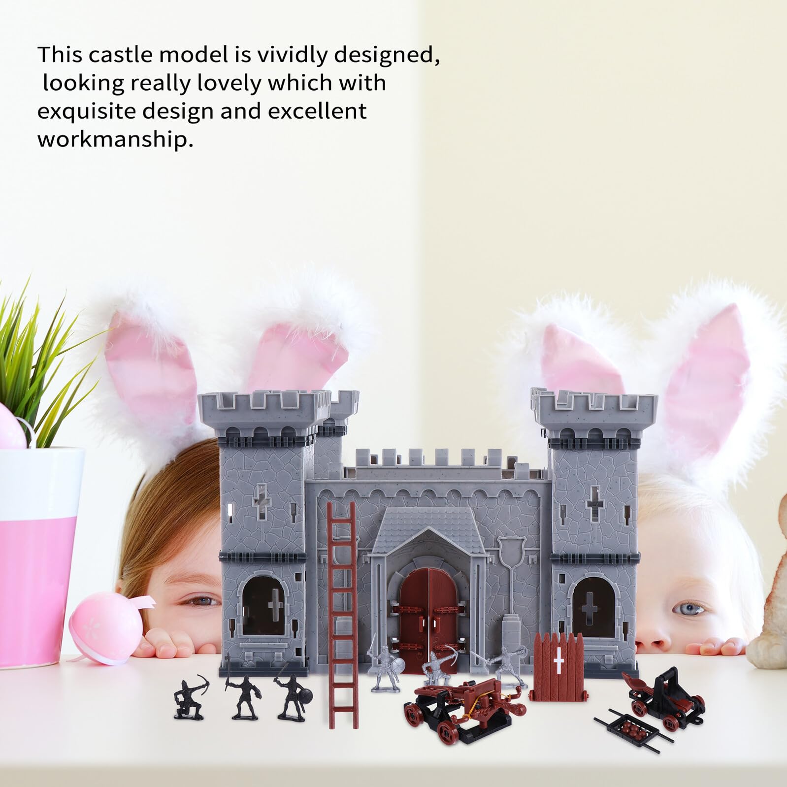 ERINGOGO Castillo de Juguete Ensamblado para Niños, Modelo DIY de Plástico
