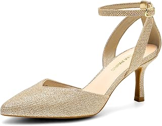 Pointed Closed Toe Kitten Heels Stiletto Ankle Strap Women's Pumps Shoes for Women Wedding Party Dress Sandals
