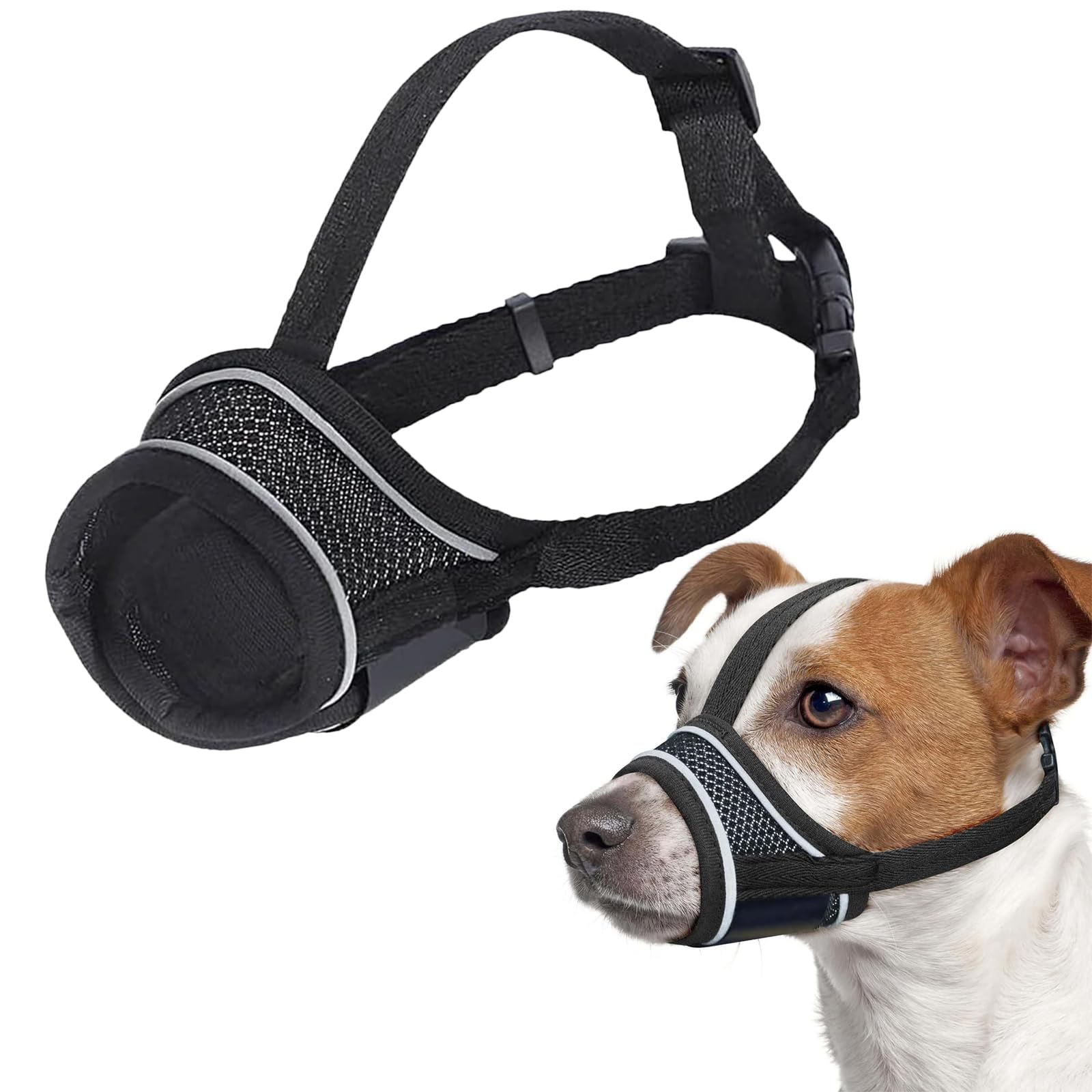 Dog Muzzle for Small Dog Adjustable Breathable Muzzles With Reflective Strap