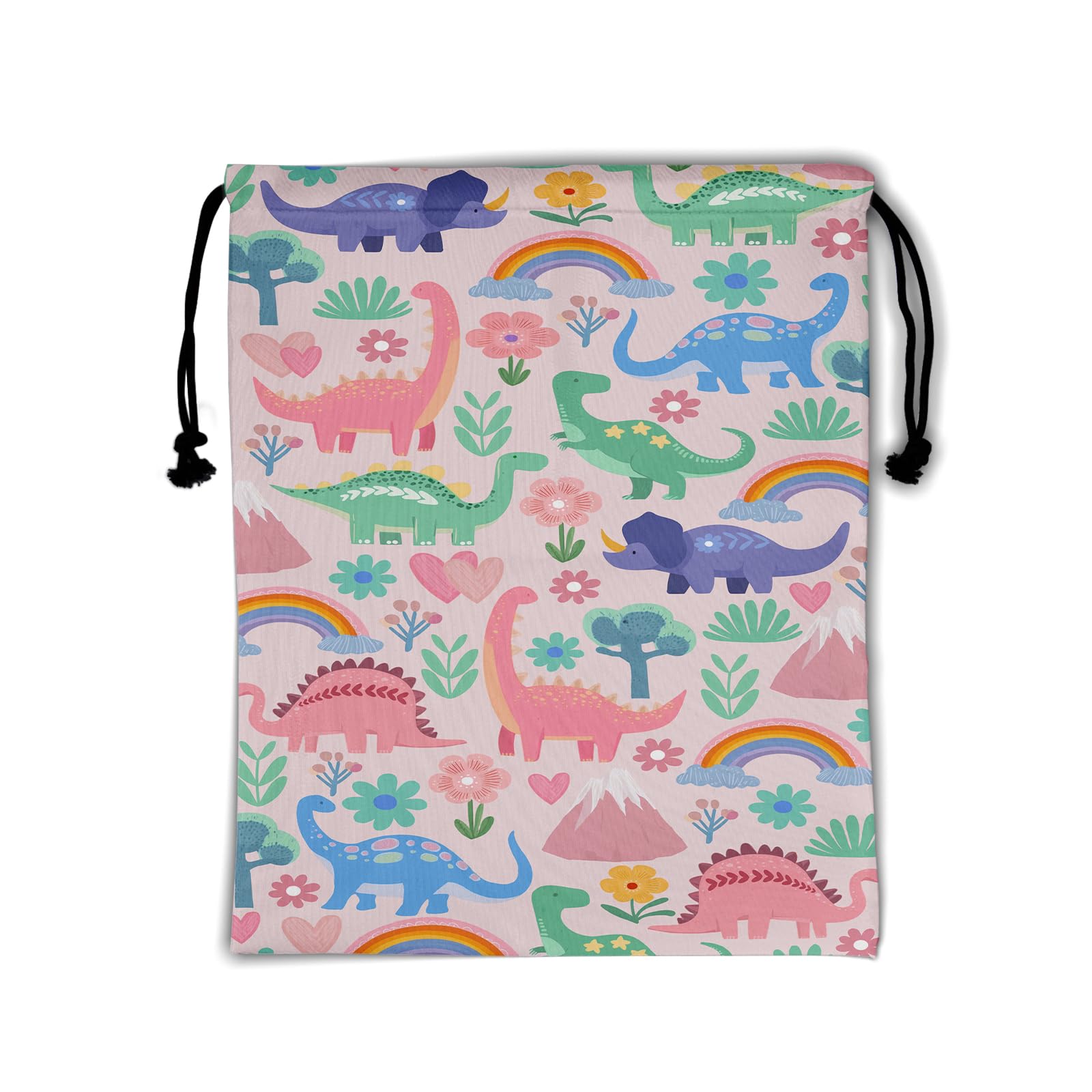 Pink Dinosaur Gymnastics Grip Bag Small Storage Pouch Portable Drawstring Bag Party Favor