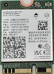 Intel Killer BE200 1750x &amp; BT 5.4 Wi-Fi 7 Card with M.2. pcie Key E Interface for Intel Processors Single Pack. Ultra Low Latency Ideal for Gaming., white/Green