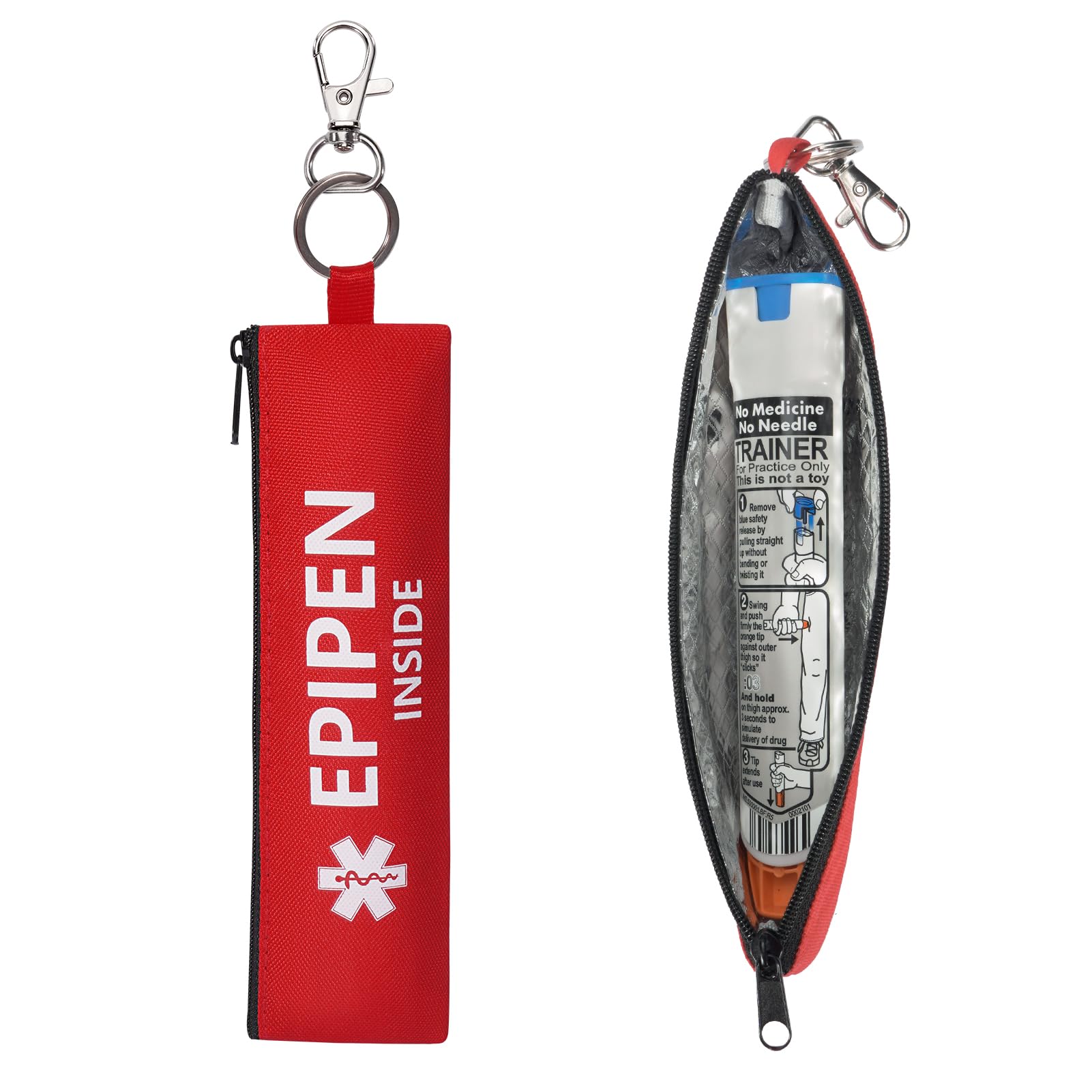 MEDMAX Estuche para Transportar 1 Epipen, Bolso Médico Portátil de Emergencia de Doble Cara para un Epipen y Medicamentos Esenciales para Alergias