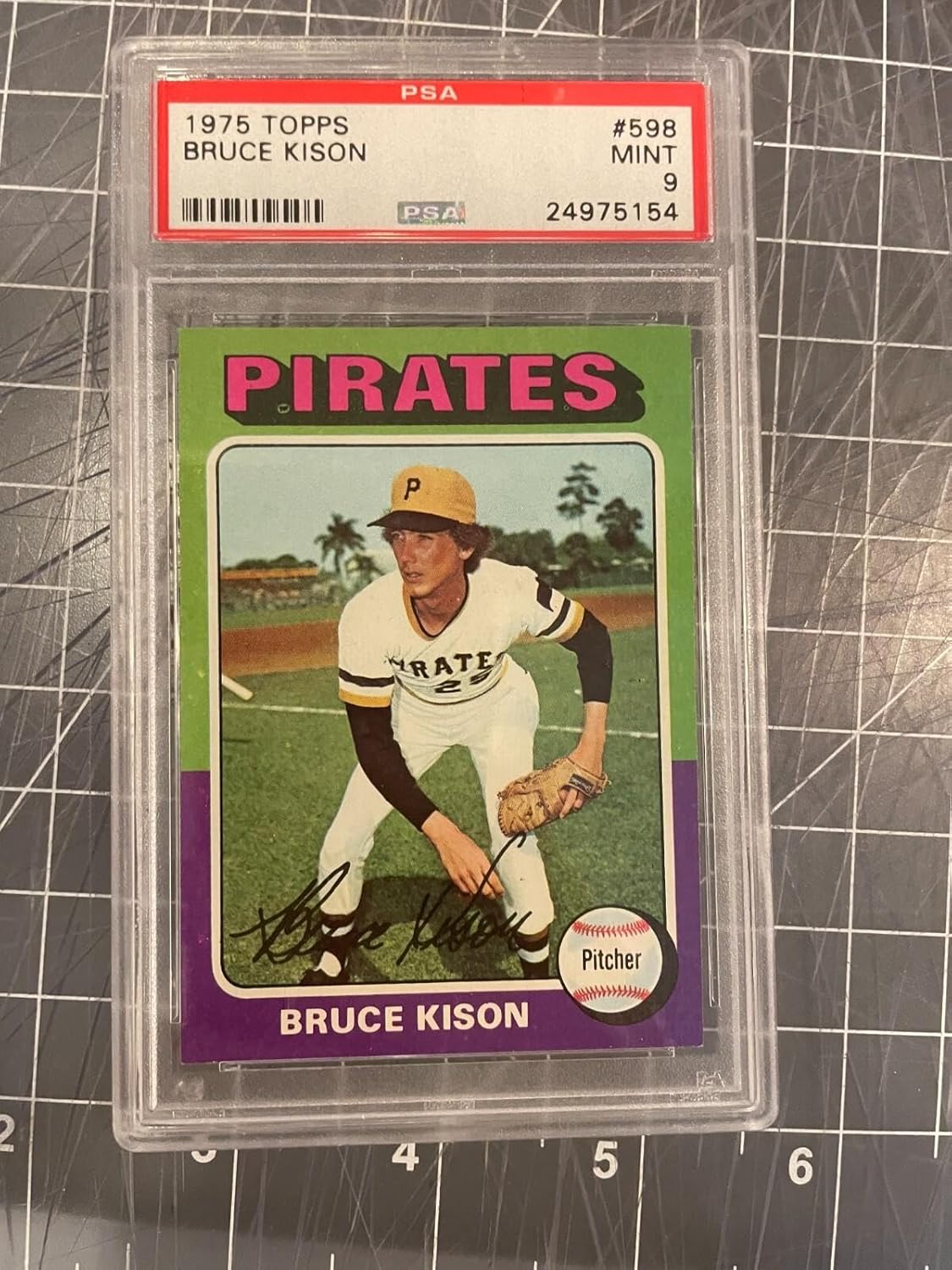1976 Topps #598 Bruce Kison Pittsburgh Pirates Baseball Card Psa 9 Mint - Slabbed Baseball Cards