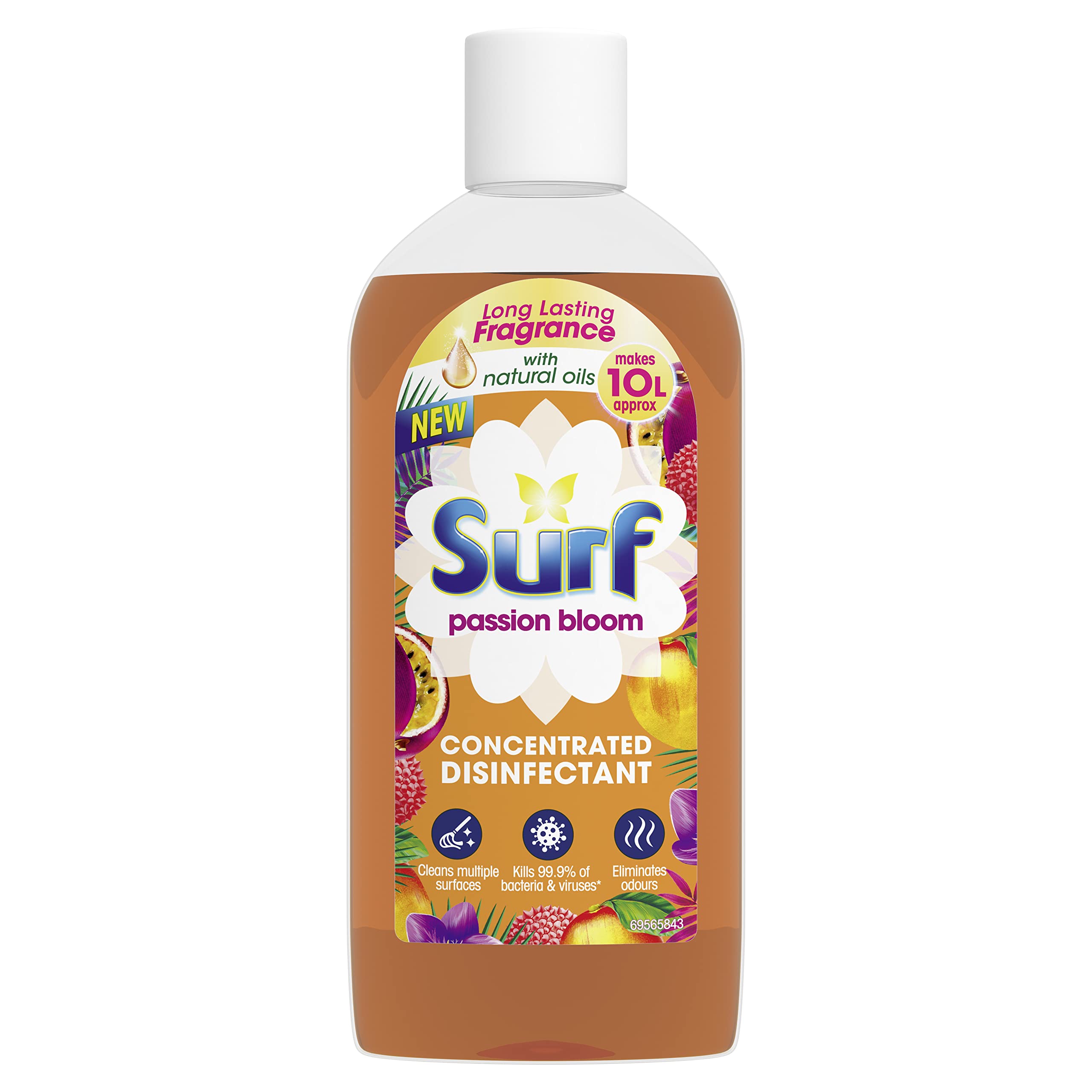 Surf Passion Bloom Concentrated Disinfectant eliminates 99.9% of germs multi-purpose cleaner for sparkling clean surfaces 240 ml