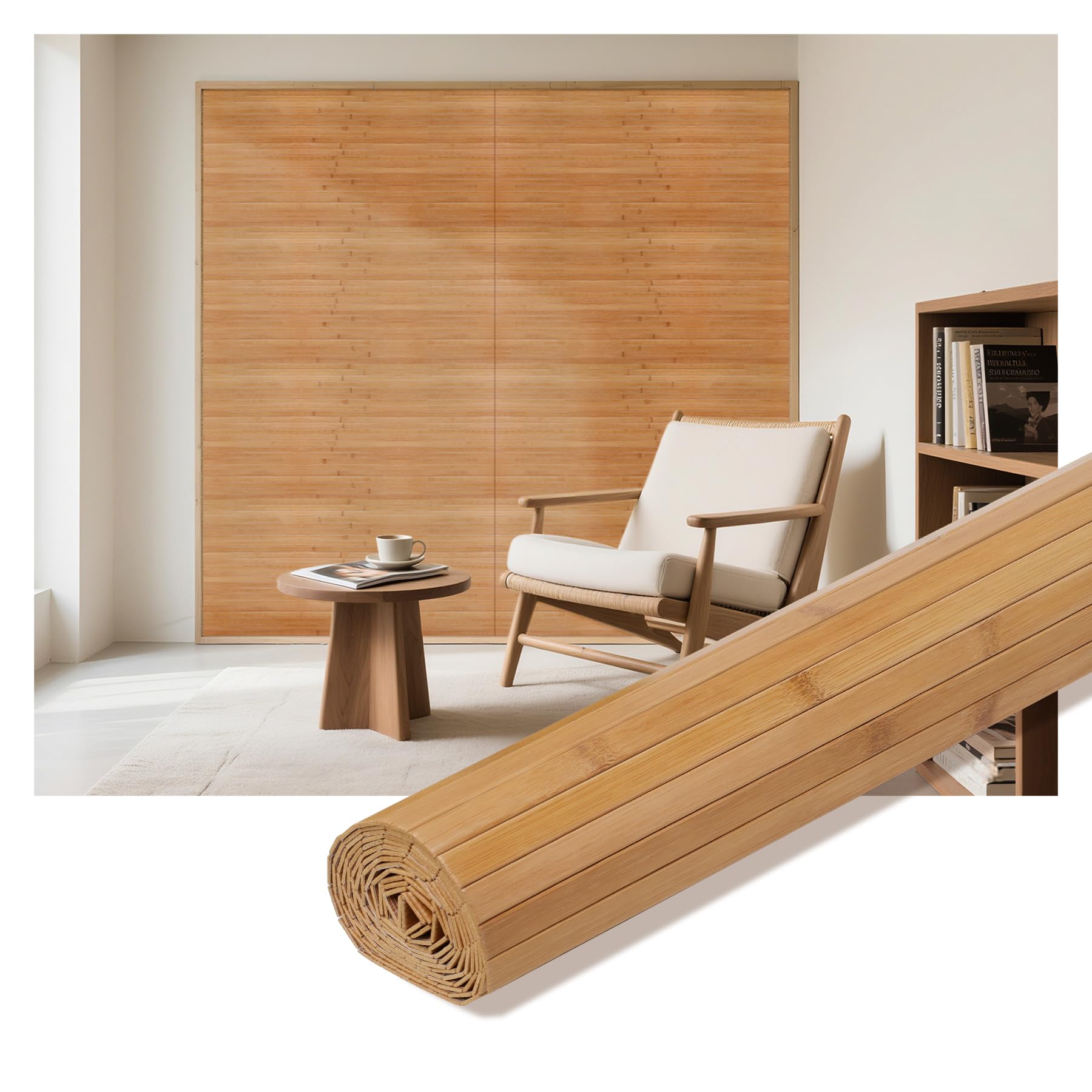 Amazon.com: SINNSIDELIN Natural Bamboo Wall Panel 48 x 94.5 Inch