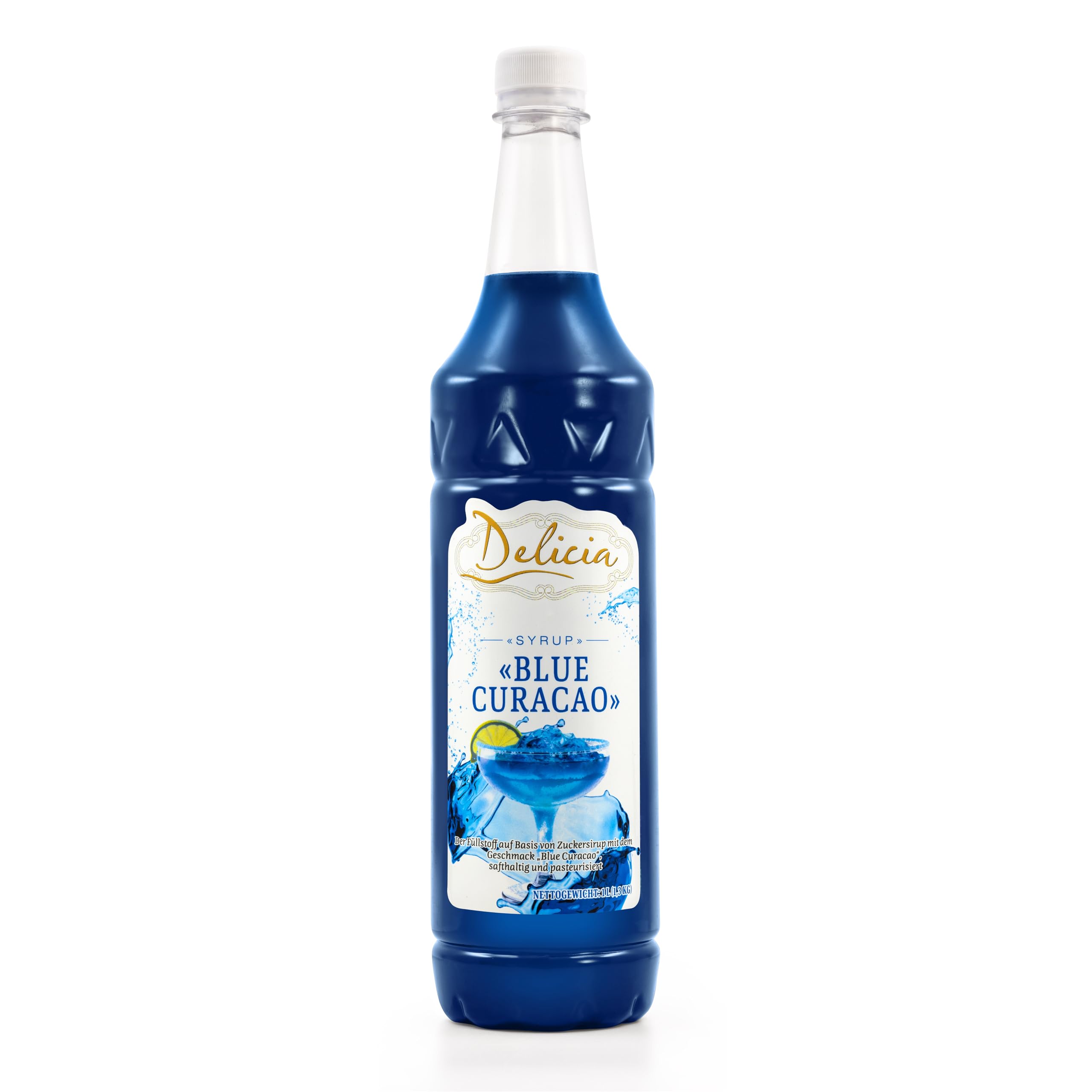"Blue Curacao" Dessertsirup | Verführerischer Delicia Sirup in einer 1L - Flasche | Süßungsmittel vielseitig verwendbar - Entfalten Sie Ihre Kreativität