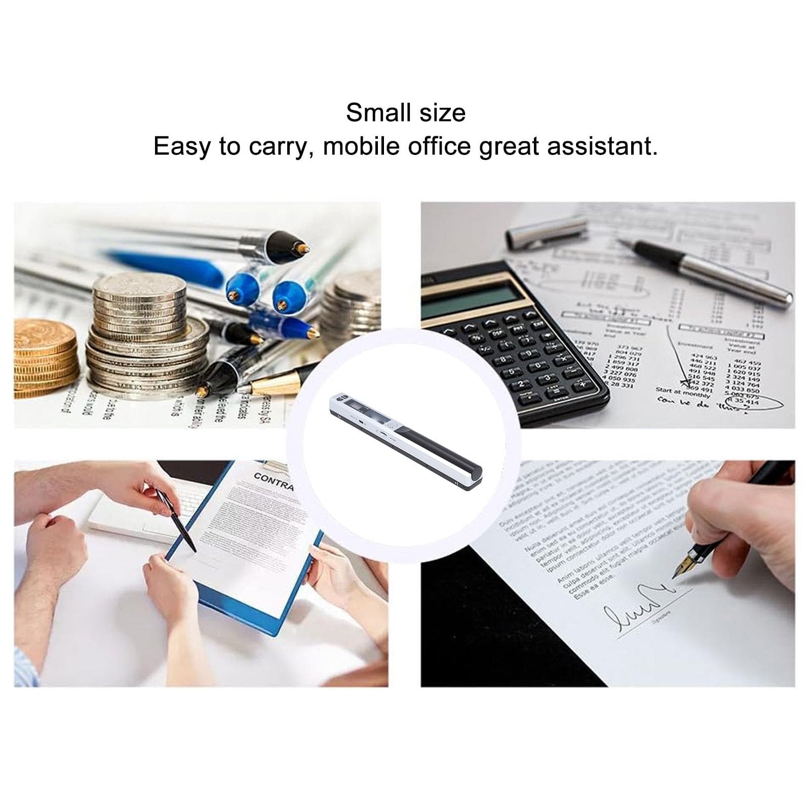 Ejoyous Scanner Portatile, Scanner Portatile per Documenti a Colori 900 DPI A4 HD da 8,27 Pollici per Casa, Viaggi e Ufficio (SILVER)