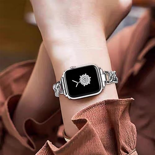 Miniatura 3 de Kolgios - Correas de cadena cool de 38404142444546mm para mujeres compatibles con las correas de Apple Watch Series 11 SE310987654, pulsera de