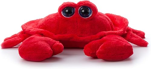 The Petting Zoo Peluche de cangrejo, regalos para niños, animales del océano de ojos brillantes, juguete de peluche de cangrejo rojo de 9 pulgadas