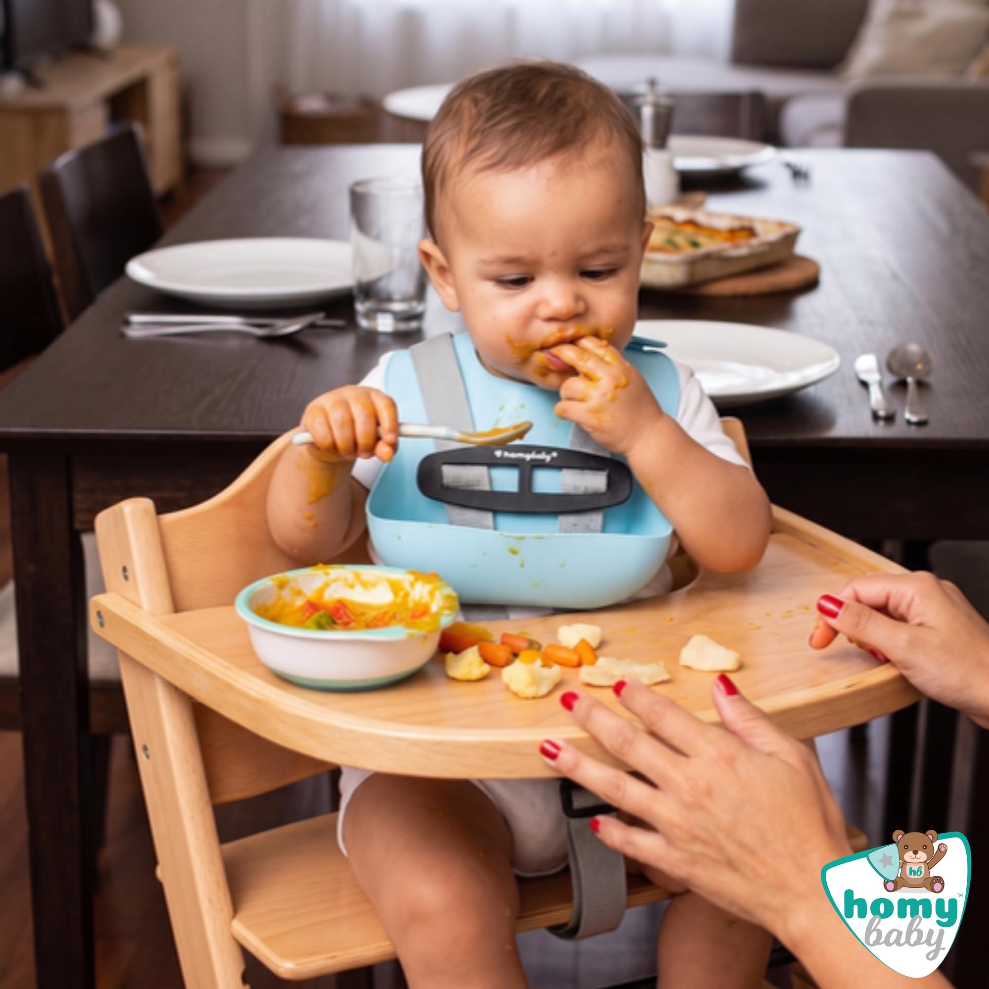 HOMYBABY® Fibbia di Sicurezza per Bambini – Clip Antisfuggimento per Imbracatura – Ferma Bretelle per Seggiolone e Passeggino – Impedisce al Bambino di Sfilarsi