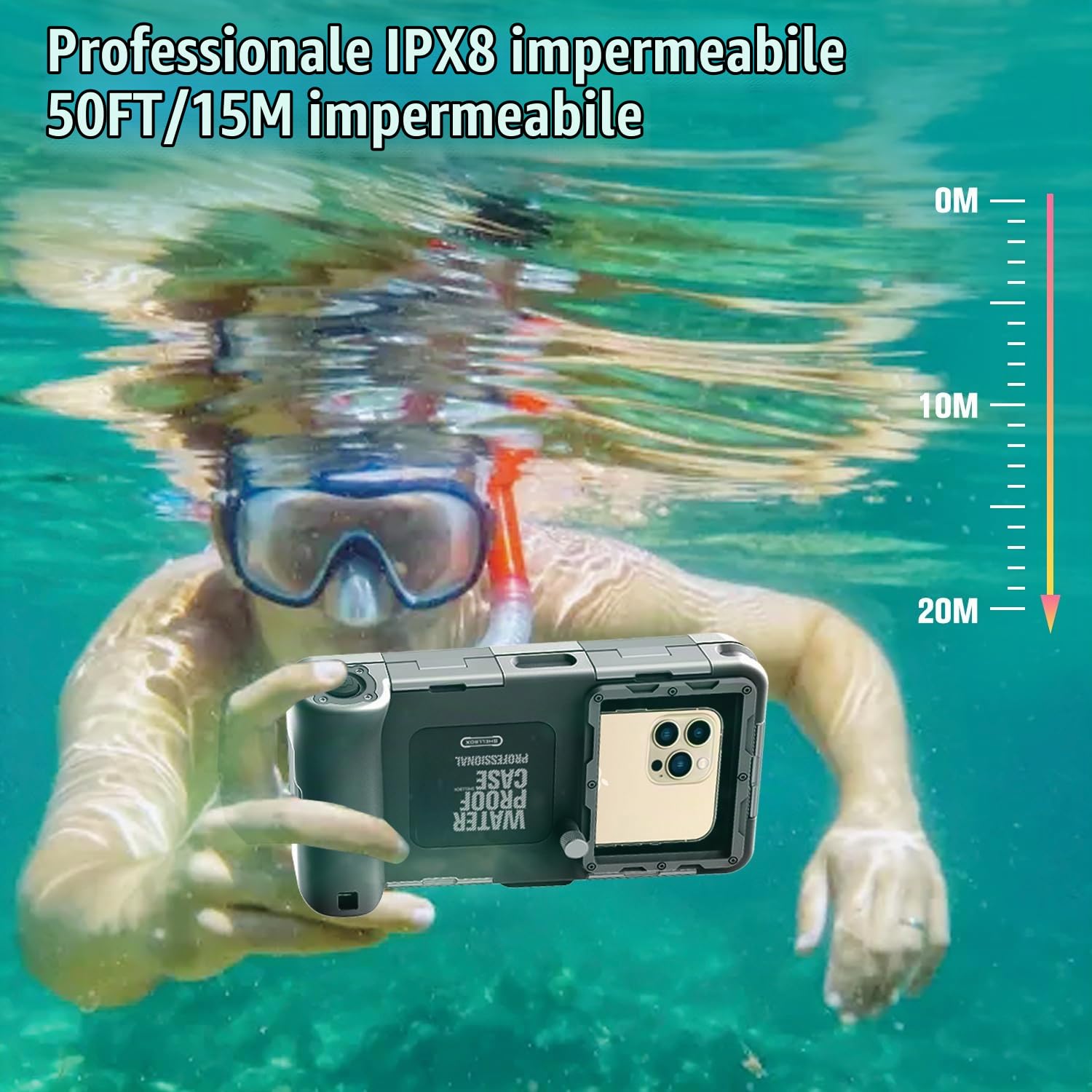 Custodia Impermeabile Smartphone IPX8 Porta Custodia Cellulare Impermeabile Universale Custodia Subacquea Sacchetto per iPhone 17 Pro 17 Air 16e 14 15 16 Pro 14 15 16 17 Pro Max Samsung S25 S24 Ultra