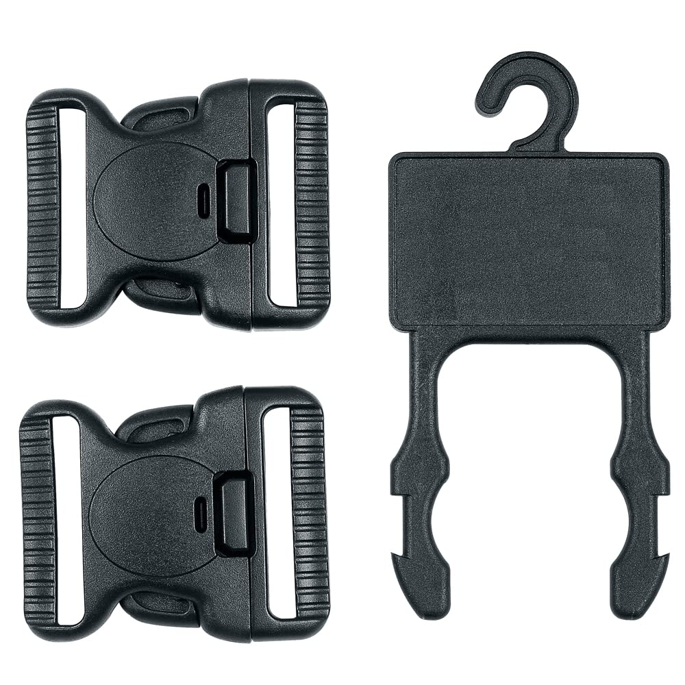 SdTacDuGe Replacement Strong Duty Belt Buckle System for 2.0inches police Duty Belt, Triple Lock(2 Pack) +Heavy Duty Belt Hanger(1 Pack) Black (Black)