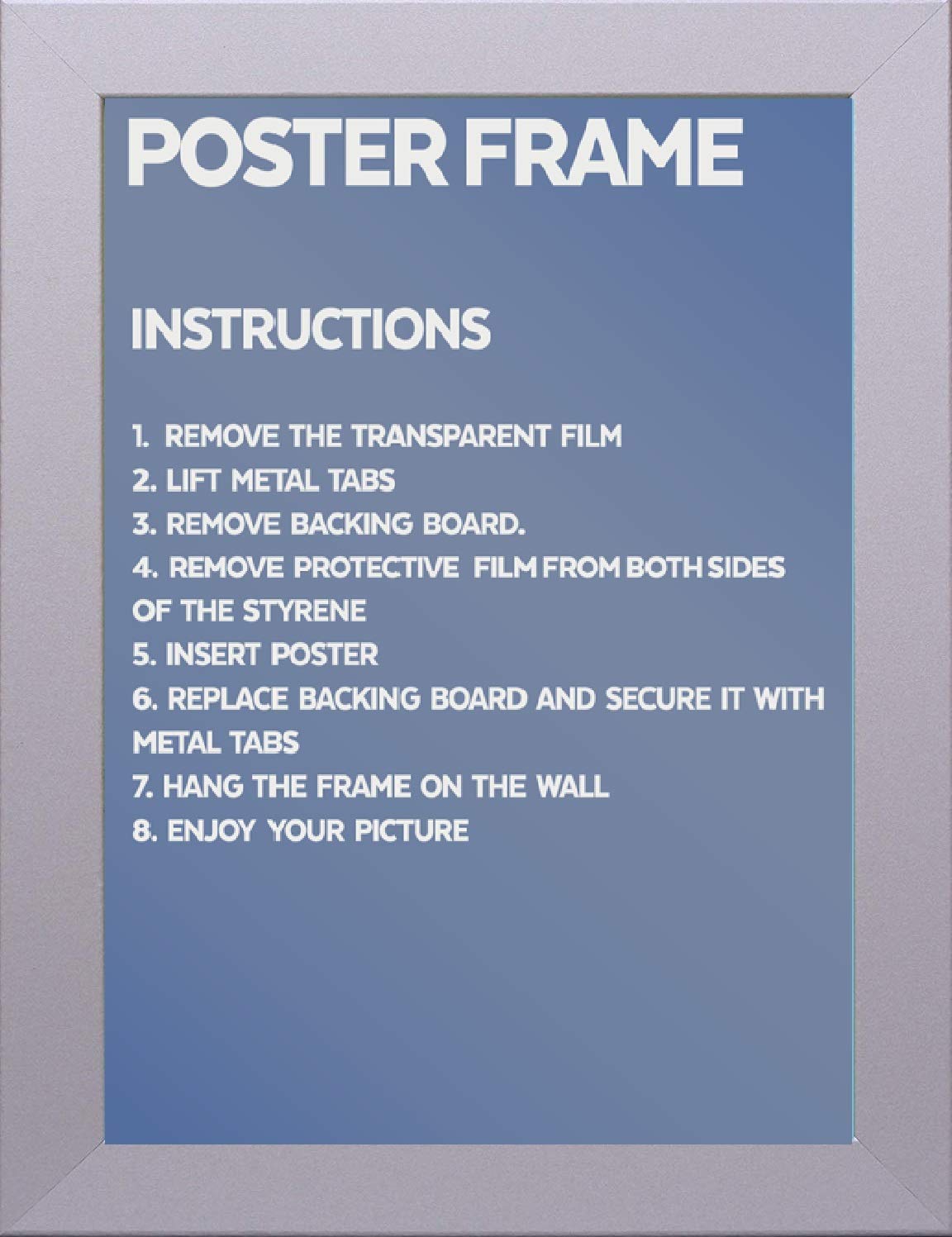 Ob2h Silver Matt A1 A2 A3 A4 A5 Picture Frame Poster Frame (, A2 Size, 59.4 X 42 Cm)