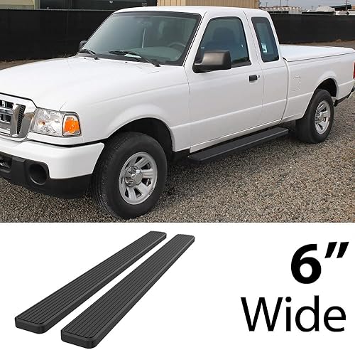 Vista 19 de HD Ridez Estribo de acero inoxidable pulido de 5 pulgadas, compatible con Ford Ranger Mazda Serie B 1999-2011 Super Cab de 4 puertas