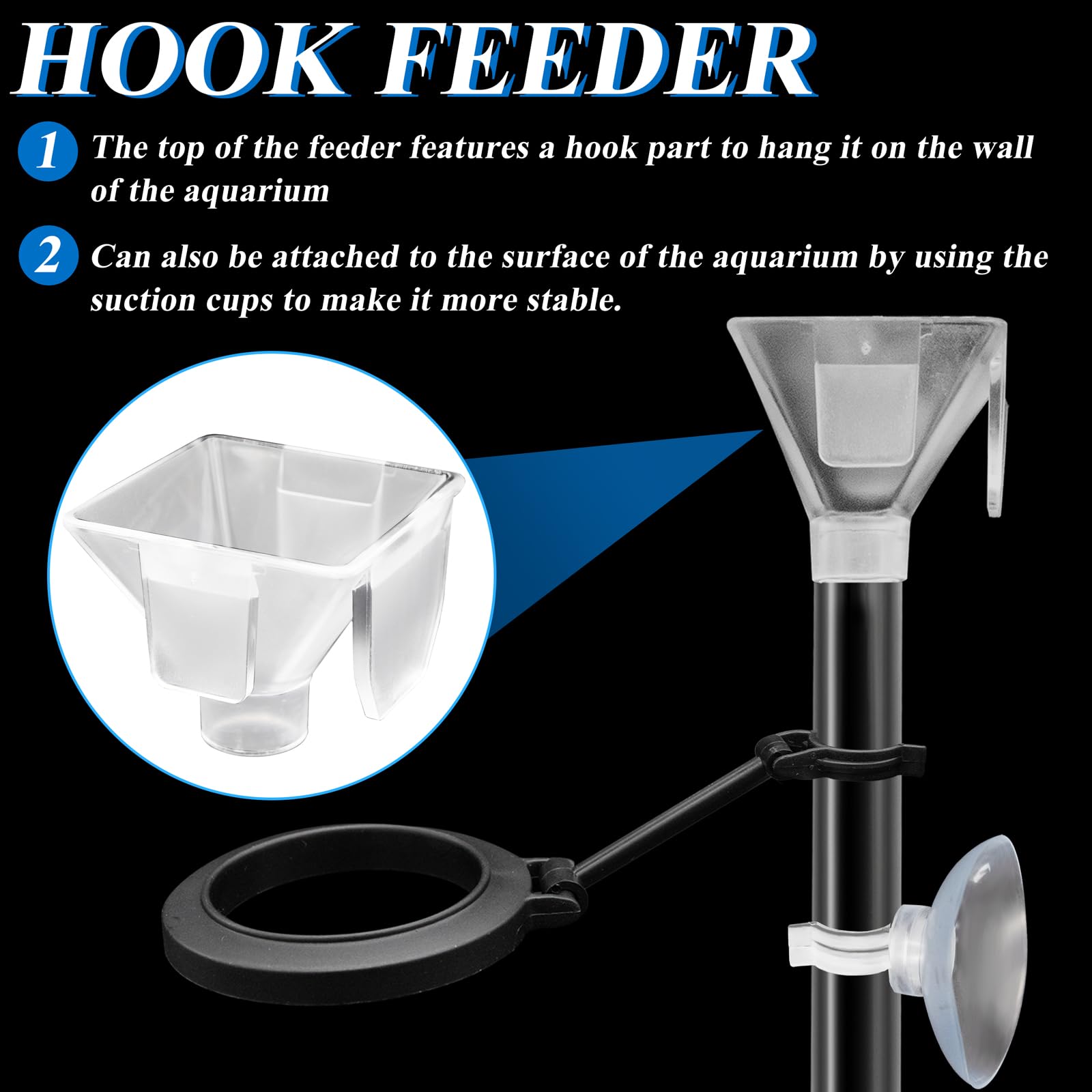 Aquarium Fisch Garnelen Futternapf Set, Garnelen Futternapf Set, Transparent Shrimp Feeding Adjustable Tube with Feeding Ring, Cleaning Brush for Fish Tank and Preventing Food Scattering (Small)