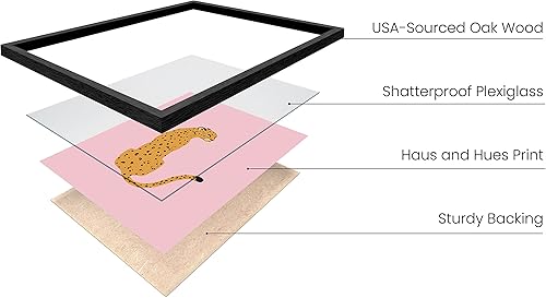 Miniatura 2 de Haus & Hues - Póster rosa con impresión de guepardo para decoración de pared de habitación, decoración artística para pared, sin marco, diseño de