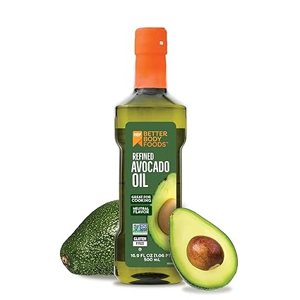 BetterBody Foods Refined Avocado Oil, Non-GMO Cooking Oil, Kosher, Keto