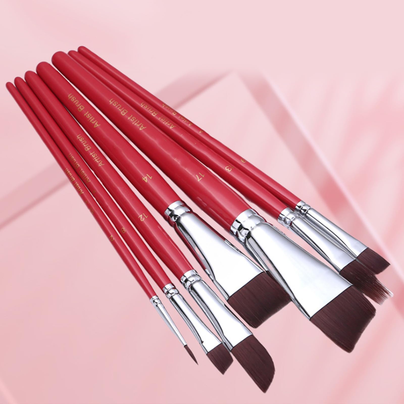 7/10/17x Set di pennelli per pittura ad olio Pennelli per pittura ad acquerello Pennello per capelli in nylon per gli amanti della pittura