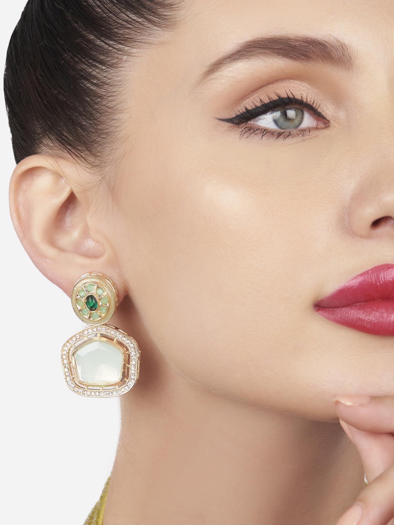 Stones & Austrian Diamond Drop Earring