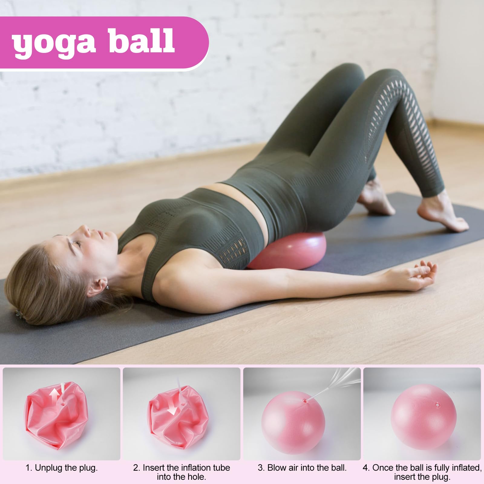 Kit de Pilates Pro Elite 13 Pièces, Cercle de Pilates, Bandes de Résistance, Ballon de Yoga, Sac de Gym