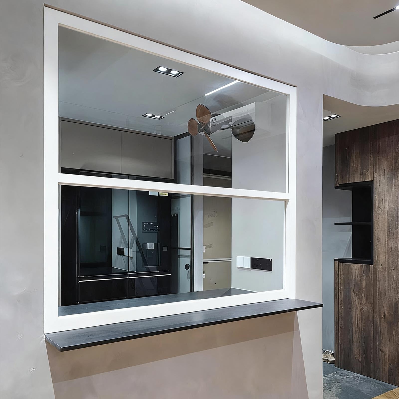 Finestra Scorrevole In Alluminio, Finestra Scorrevole Verticale Alzante, Finestra Seminterrato Di Ventilazione Con Zanzariera, Per Casa, Capannone, Garage, Ristorante, Bagno(White,100X120CM)
