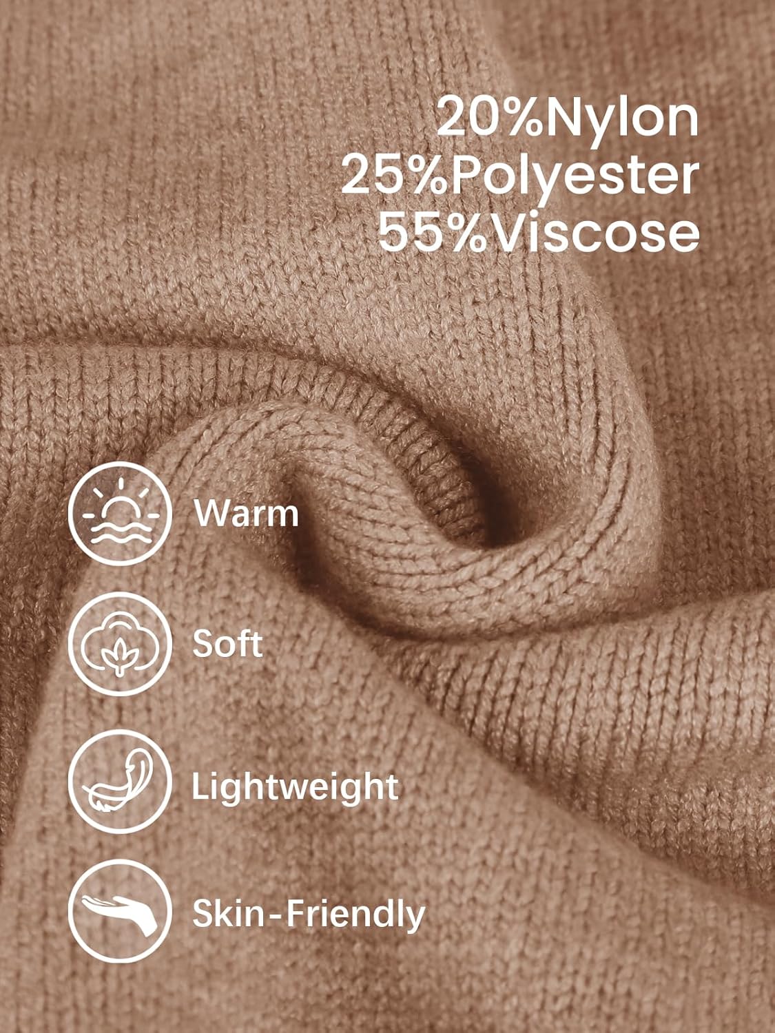 Les umes Womens Turtleneck Sweaters Long Sleeve Loose Pullover Sweater Casual Knit Tops - Image 6