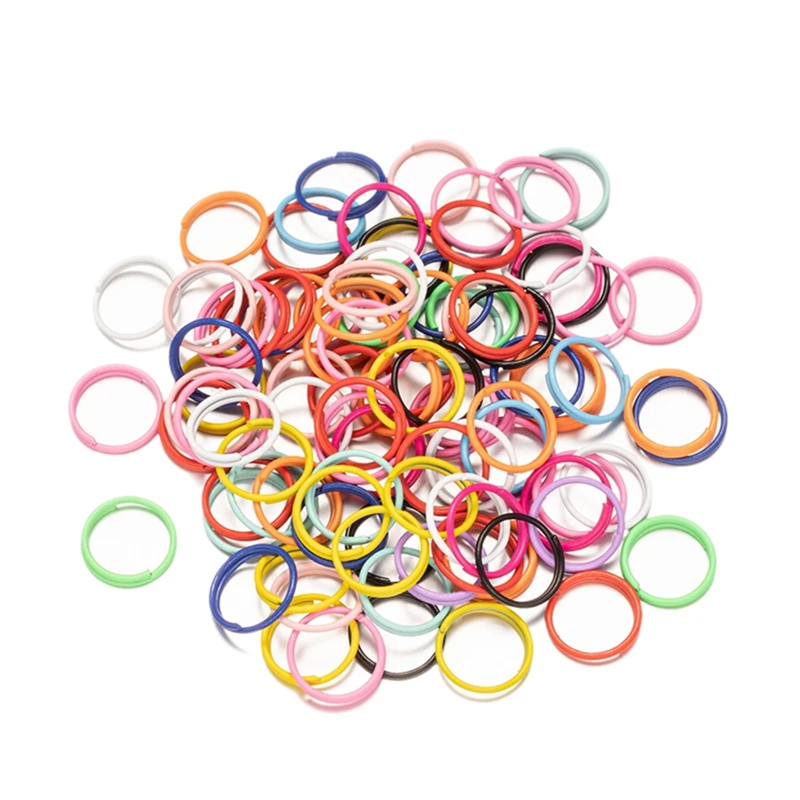 Farbige Binderinge zur Schmuckherstellung, 2000 Stück, 8/10 mm, bunte Metall-Binderinge, Doppelschlaufen, Schlüsselanhänger, Verbindungsstück für DIY-Schmuckherstellung, Zubehör (0,7 x 10 mm)