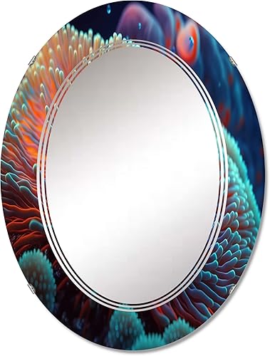 DesignQ in The Ocean- Vanity Mirror, Bathroom Mirrors, Wall Mirrors for Living Room, Bedroom - Oval Mirror - Large 20'x30', 24'x36' DesignQ in The Ocean- Vanity Mirror, Bathroom Mirrors, Wall Mirrors for Living Room, Bedroom - Oval Mirror - Large 20'x30', 24'x36'