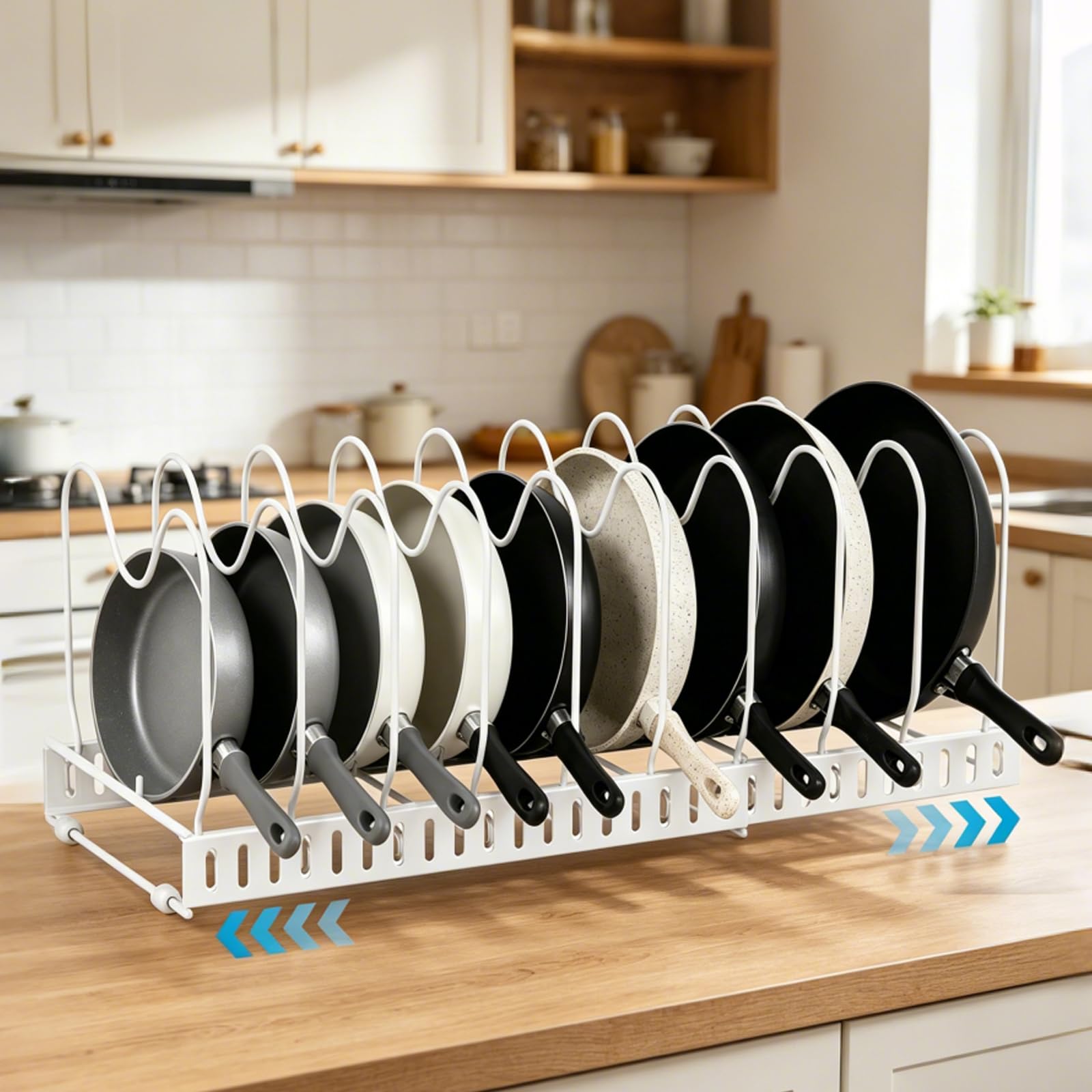 Llhong Expandable Pots And Pans Organiser, Kitchen Cupboard Organiser