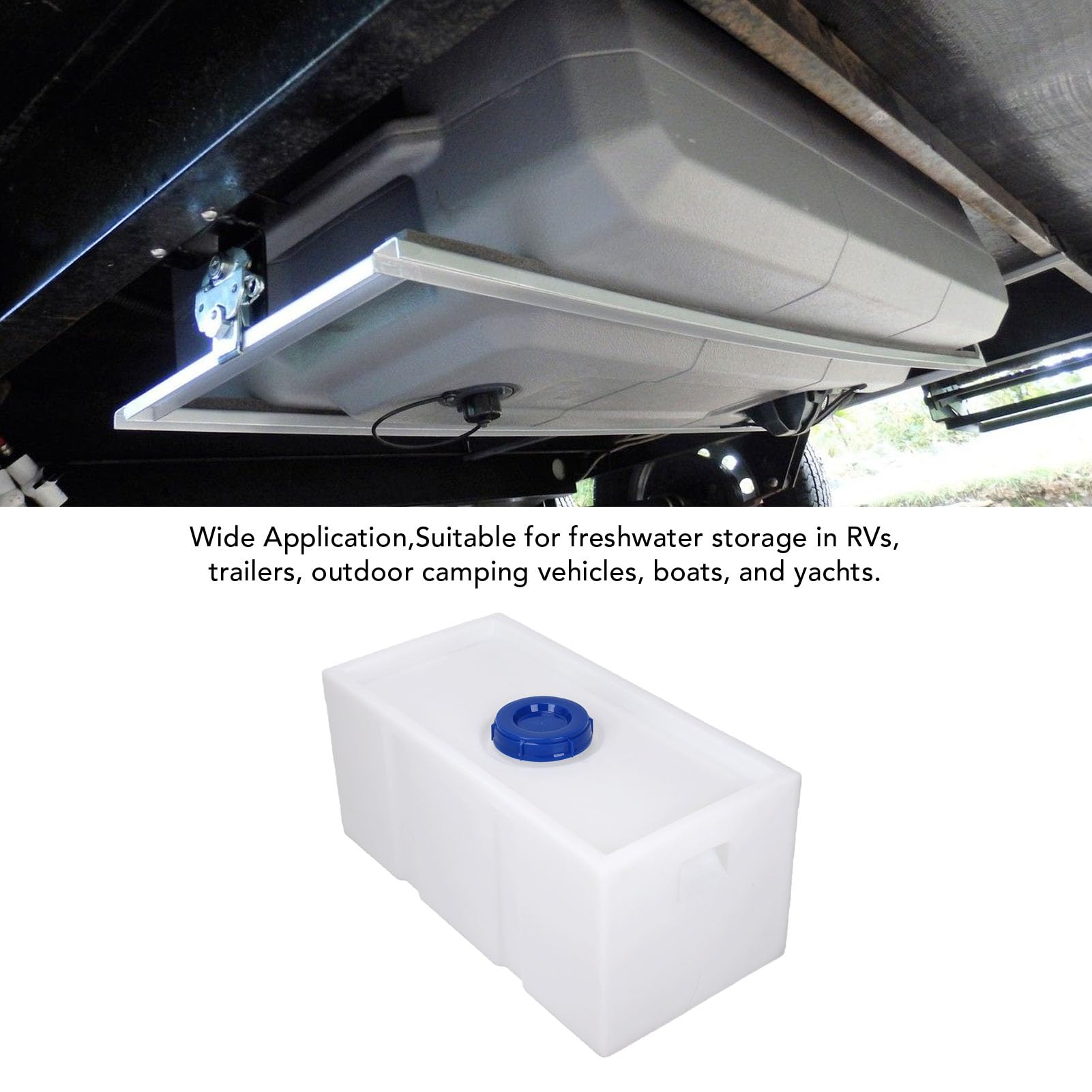 banapoy Wohnmobil-Wassertank, 21 Gallonen, 750 X 400 X 350 Mm, Großes Fassungsvermögen, Trinkbarer Frischwasserspeicher Zum Trinken, Kochen, Reinigen, Duschen, für Anhänger, LKW