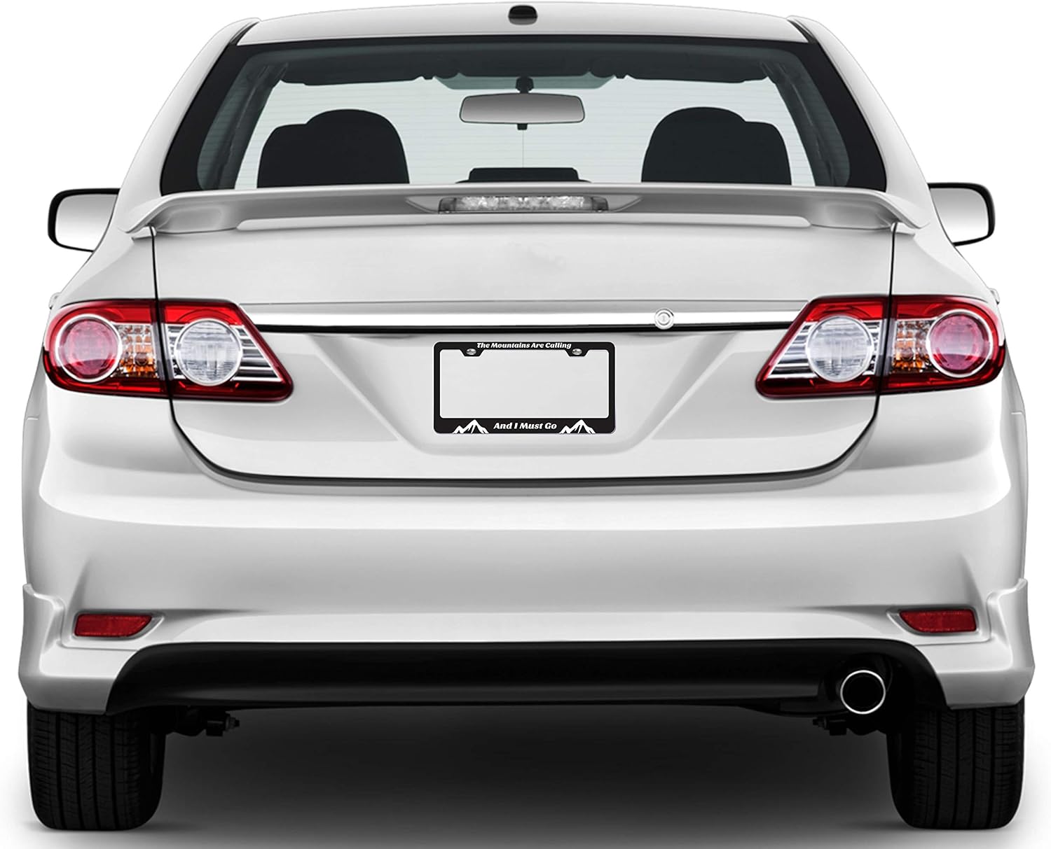 Printtoo Silver The Mountains are Calling and I Must Go License Plate Frame Stainless Steel Waterproof Vinyl Cut Letters-12 x 6 Inches