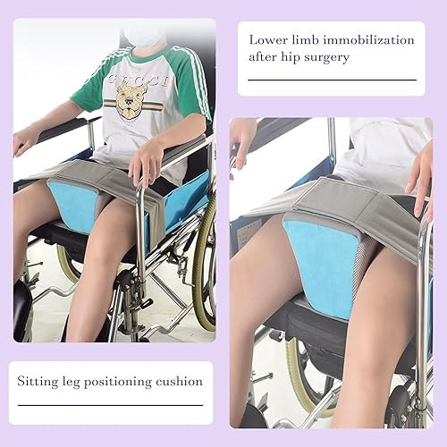 Miniatura 4 de Cojín limitador antideslizante con cuña de silla de montar y cinturón de seguridad, correas de fijación de piernas divididas para silla de ruedas,