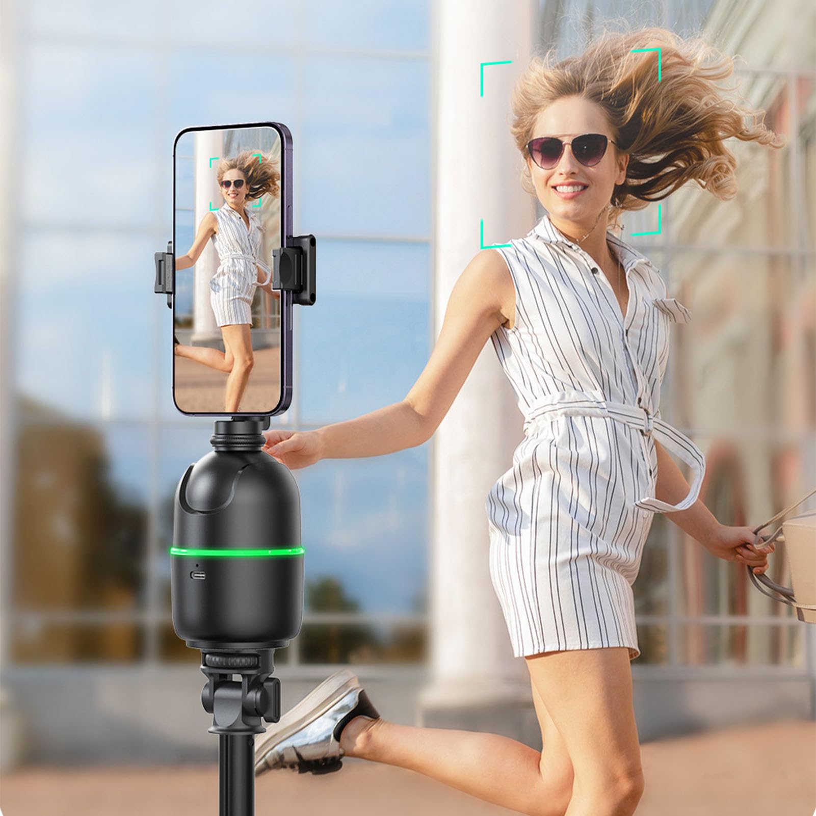 Soporte para Teléfono con Seguimiento Facial Automático, Soporte Giratorio de 360 ​​Grados para Teléfono de Escritorio para Transmisión en de Vlogging, No Requiere