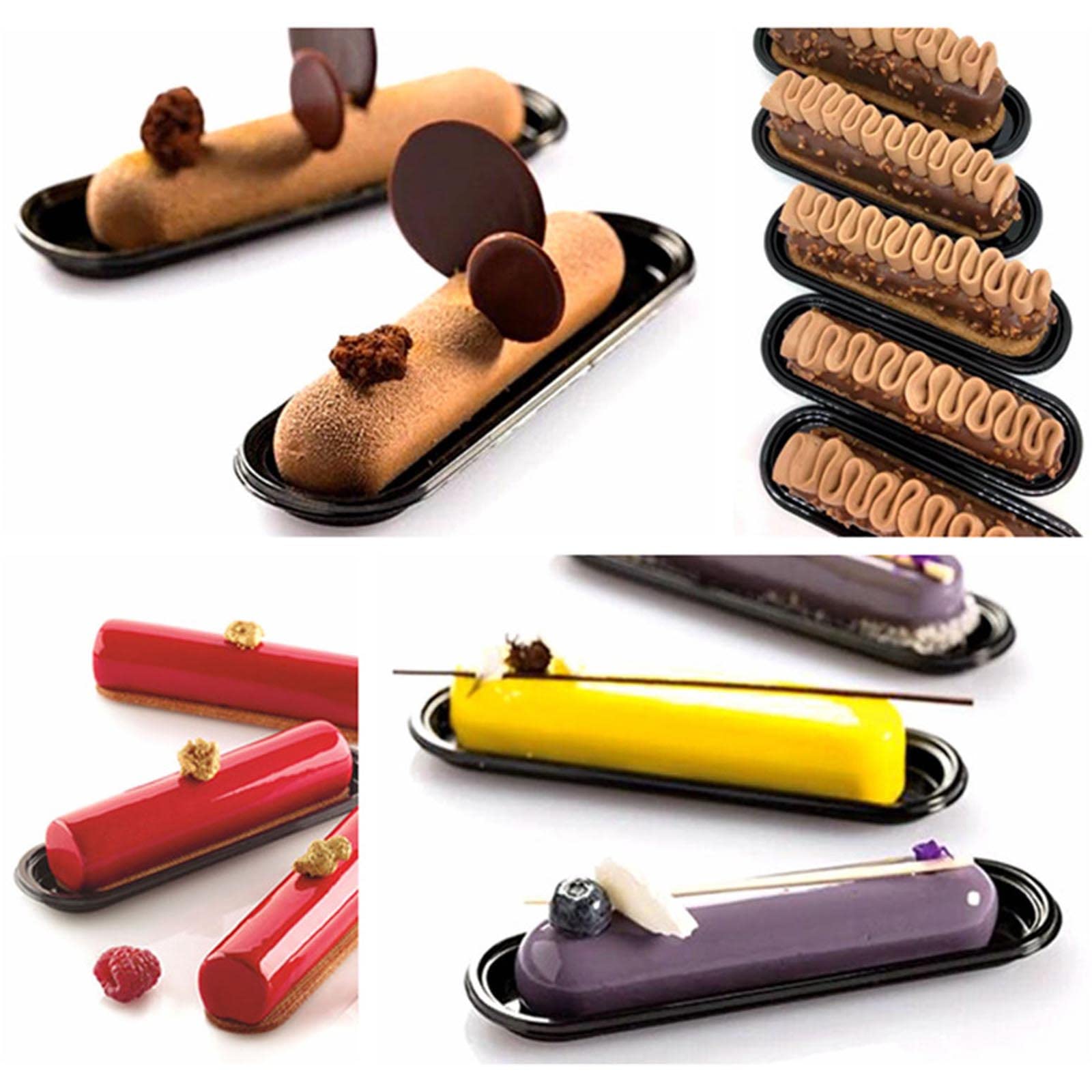 Set di 50 vassoi per torte a forma ovale per torte, decorazione da cucina