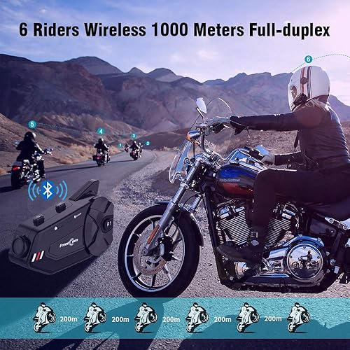 Miniatura 3 de FreedConn R1plus - Casco de motocicleta con Bluetooth e intercomunicador con cámara 1080P y radio FM 1000 M.