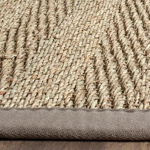Miniatura 214 de Safavieh Colección de fibra natural NF115P - Alfombra (fibra natural), color gris, Fibras naturales beige, (Natural/Beige),Natural/Negro,Natural