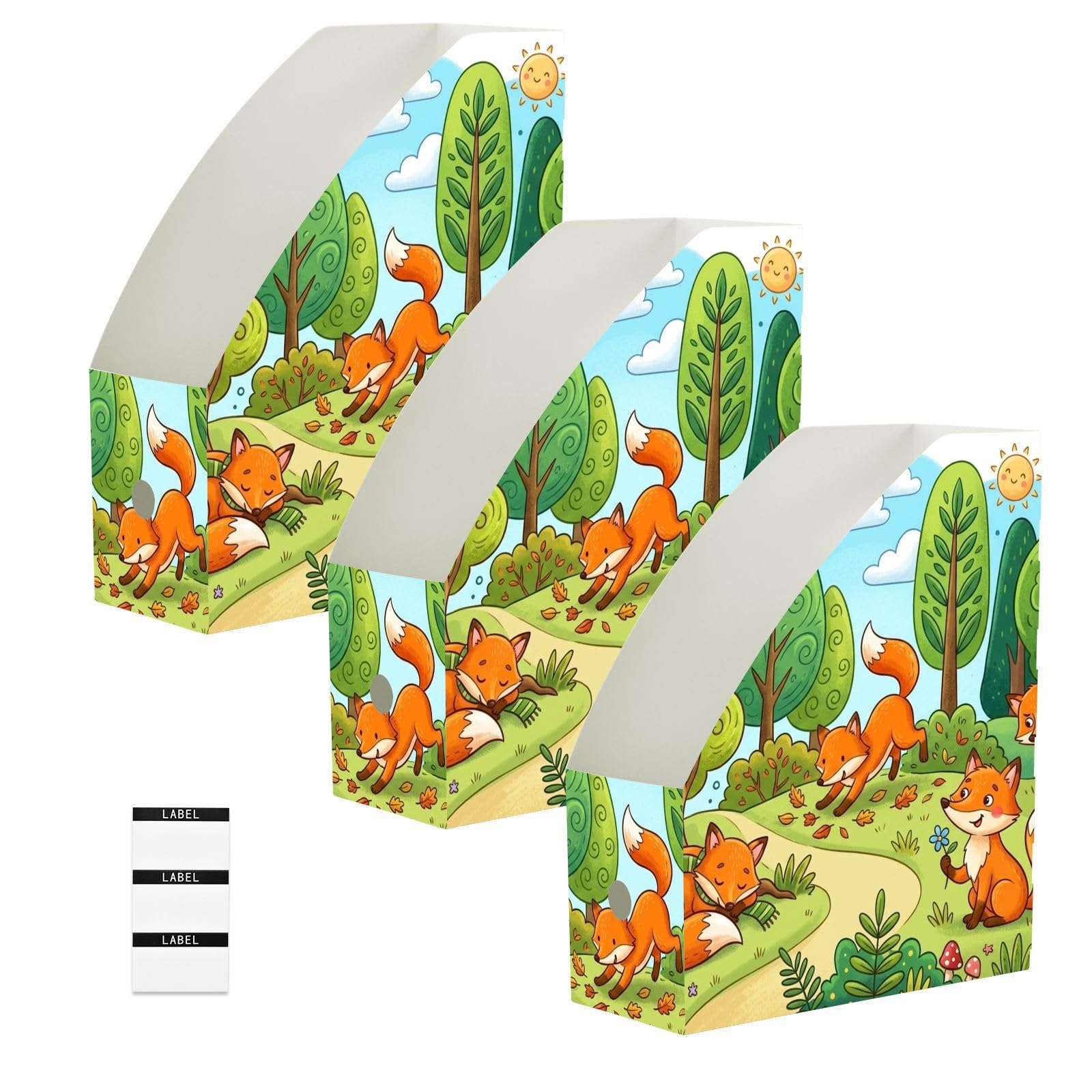 Porte-revues pliable motif renard vert