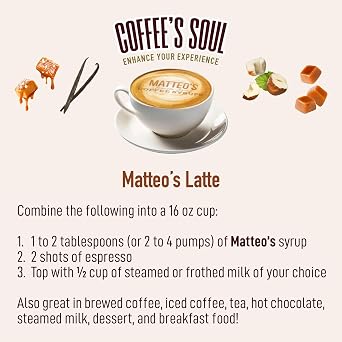 Matteo's Sugar Free Coffee Syrup Variety Pack - Zero Sugar 33.8 oz 4pk