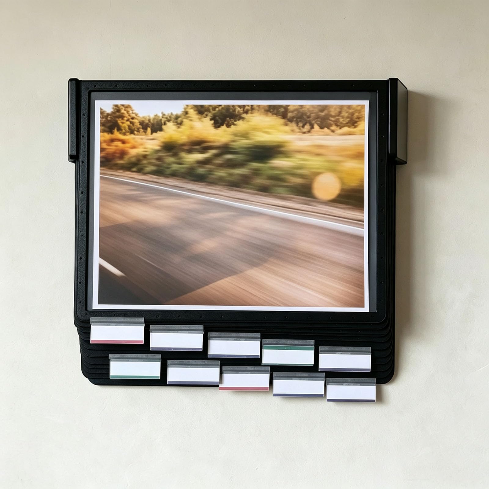 Organizador De Referencia De Pared, Carpeta De Paso De Páginas A4, Capacidad para 10 Páginas, Se Abre Y Se Cierra, Instalación Sin Perforaciones, para Museos, Salas De Black