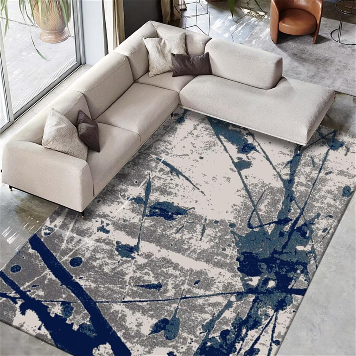 Tapis enfant garçon bleu pour chambre et jeux dynamique 140x200 cm