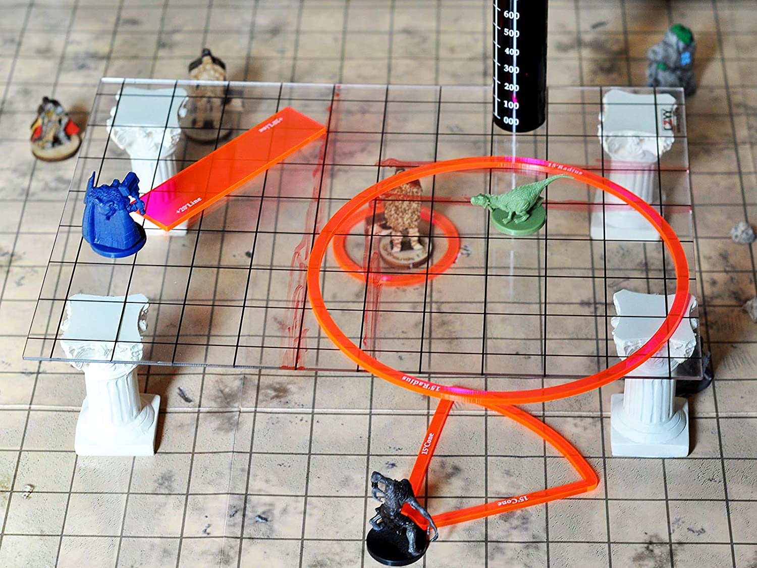 Guilt Free Gaming Zauber Effekte Schablonen Set für D&D 5e   25 Stück Acrylmarker für AOE Zauber   DND Pathfinder TTRPG