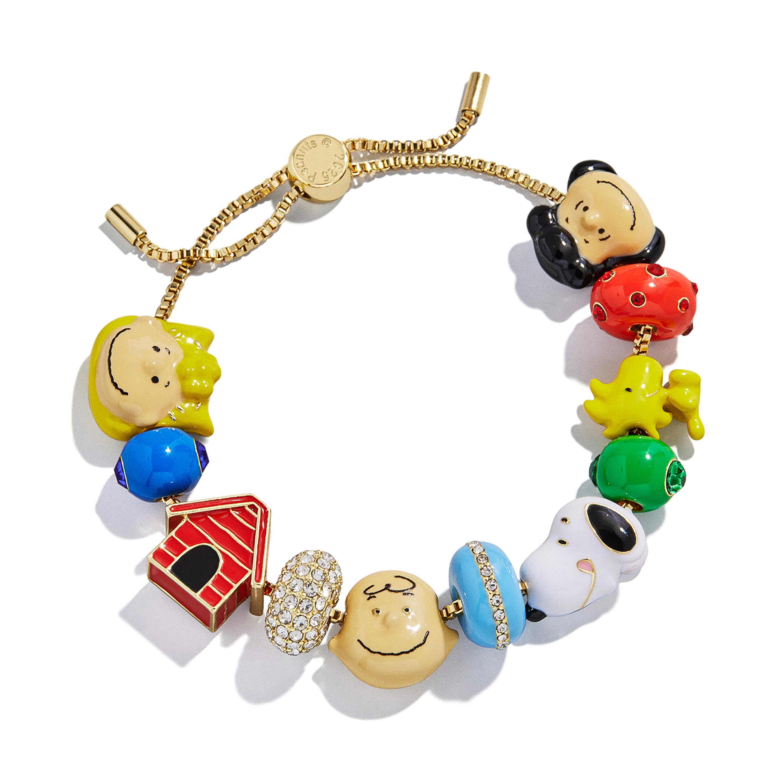 BaubleBar x Disney Friends Forever Charm Bracelet - Pull Tie Bracelet with Chunky Beads, Disney Characters Fashion Jewelry, Stackable and Stylish