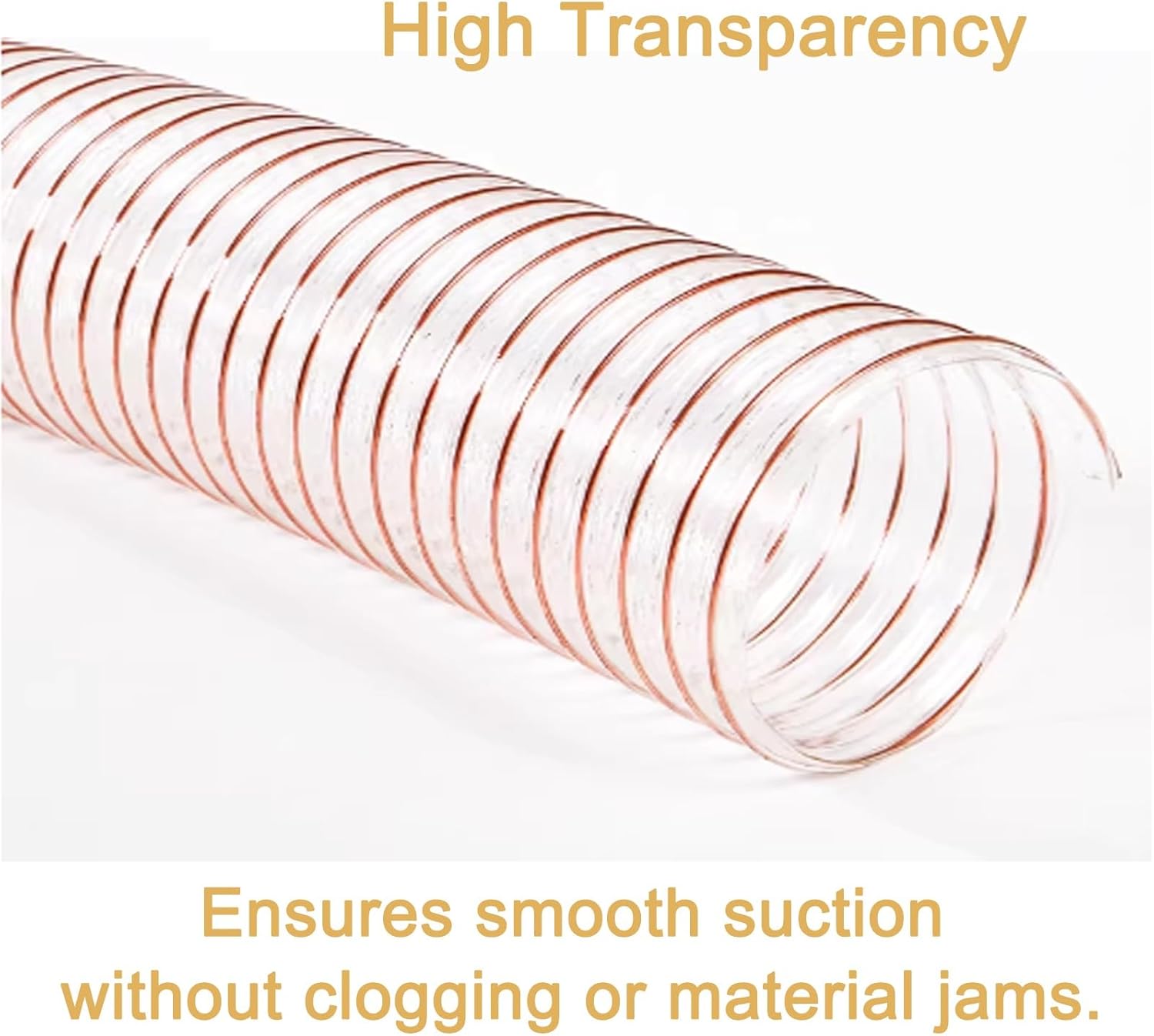 Industrial Vacuum Hose, Transparent Steel Wire Flexible Hose, Resistant to High and Low Temperatures, Excellent Stability, Primarily Used for Engraving Machines