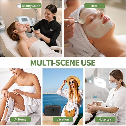 Miniatura 7 de Bolsa de viaje para herramientas para el cabello con almohadilla resistente al calor, funda de transporte de viaje de doble capa para alisador,