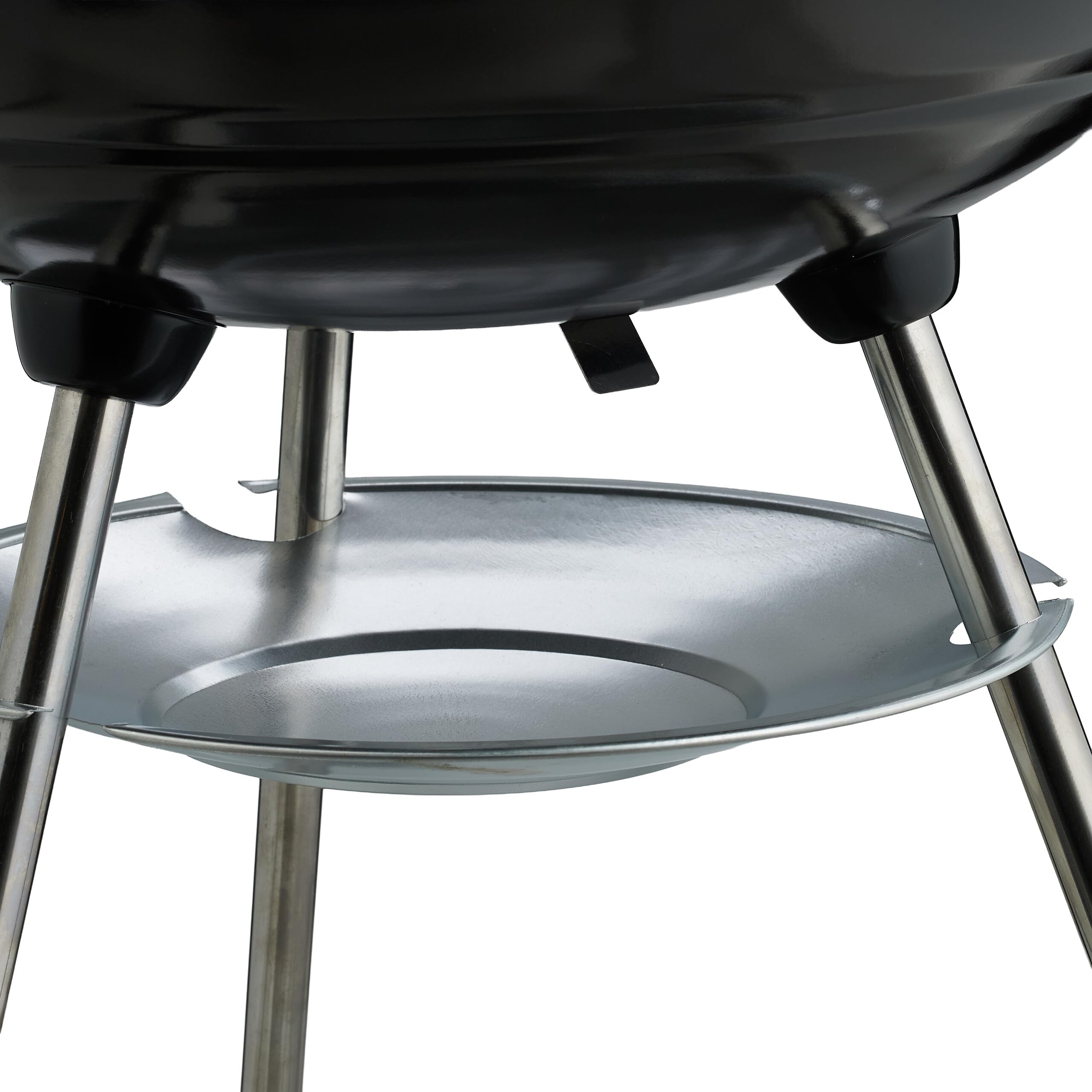 Relaxdays grill kulisty, Ø 54 cm, grill zewnętrzny z kółkami, łapacz popiołu, kratka wentylacyjna, grill na węgiel drzewny, czarny