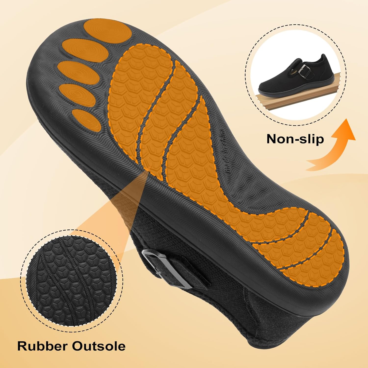 BARERUN Womens Slippers Barefoot Bedroom House Shoes for Women Wide Non-slip Diabetic Orthopedic Neuropathy Swollen Bunions Arthritis Edema Indoor Outdoor Slippers - Image 6
